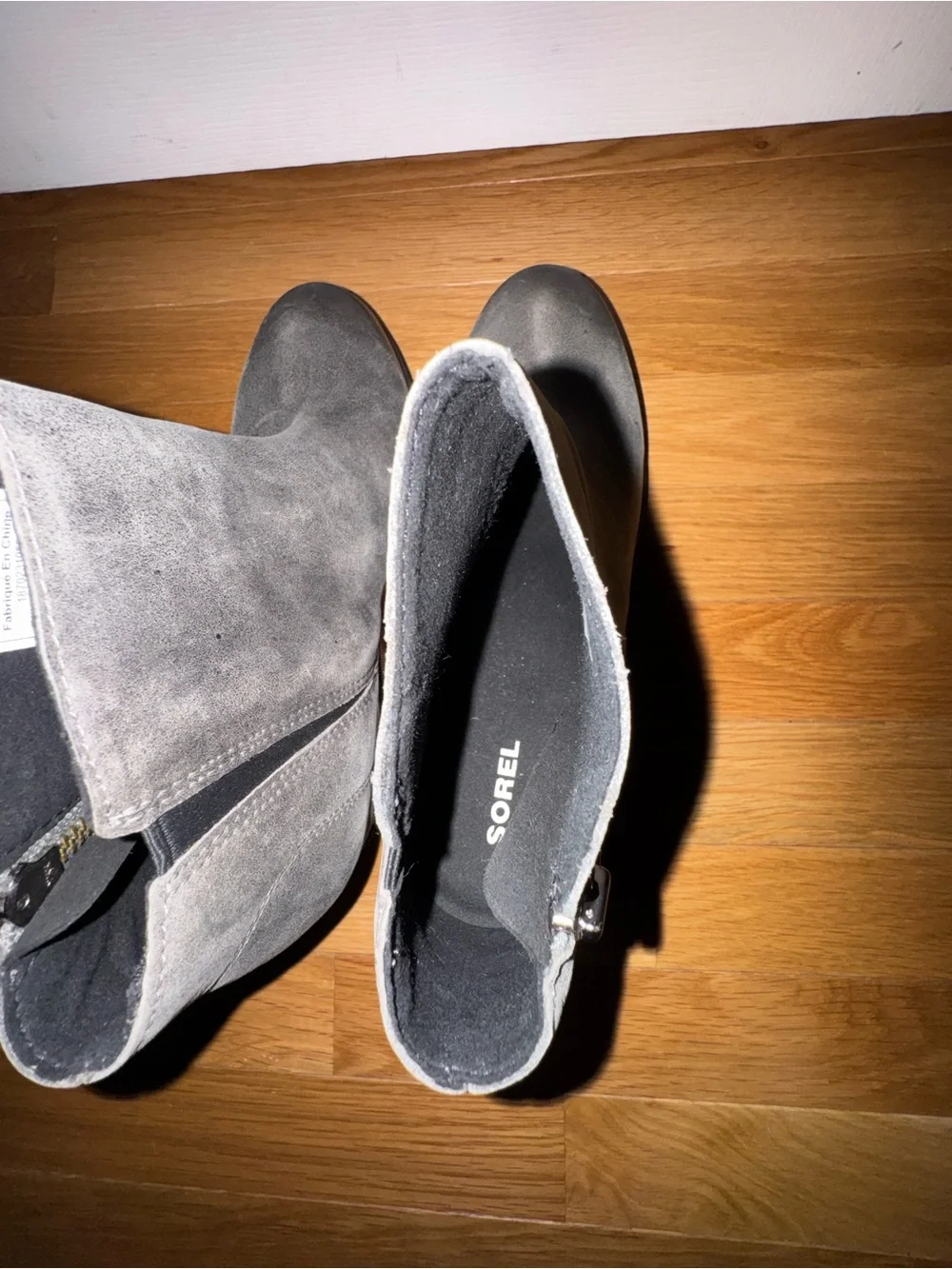 SOREL Joan of Arctic Wedge II Zip Bootie in Quarry Gray Size 9